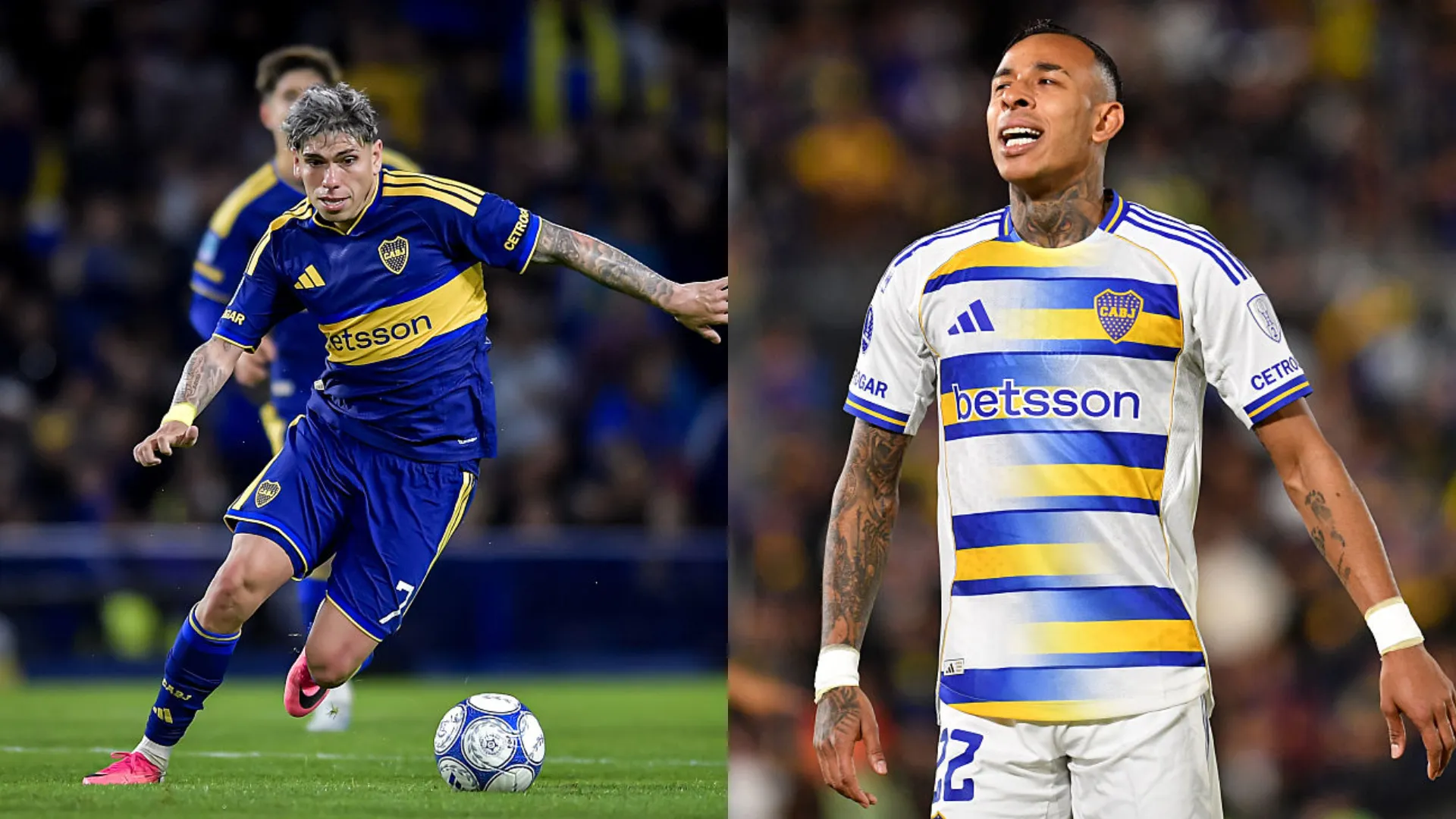 Carlos Palacios y Sebastián Villa, futbolistas de Boca Juniors. (Getty Images)