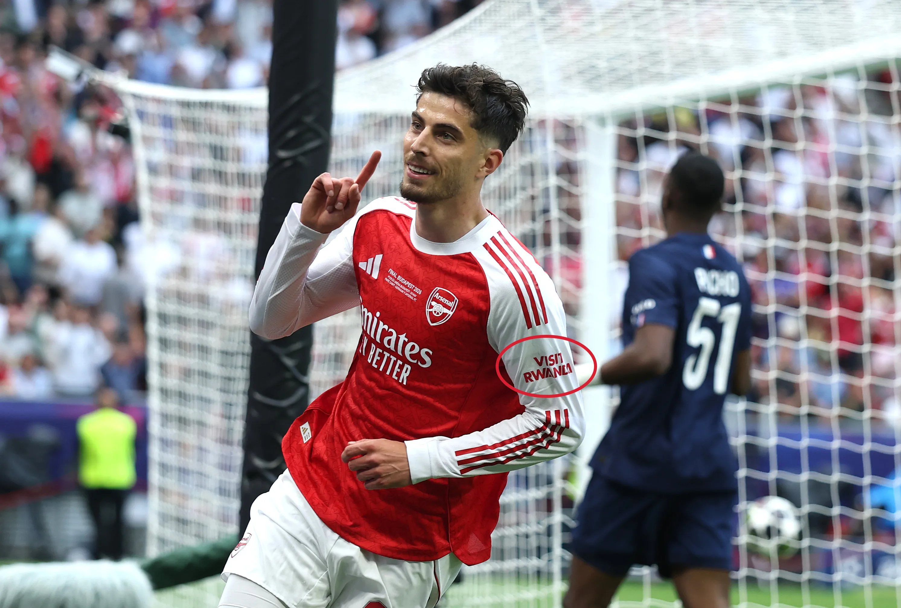 Kai Havertz celebra su gol en la final de la Champions League (Getty Images)
