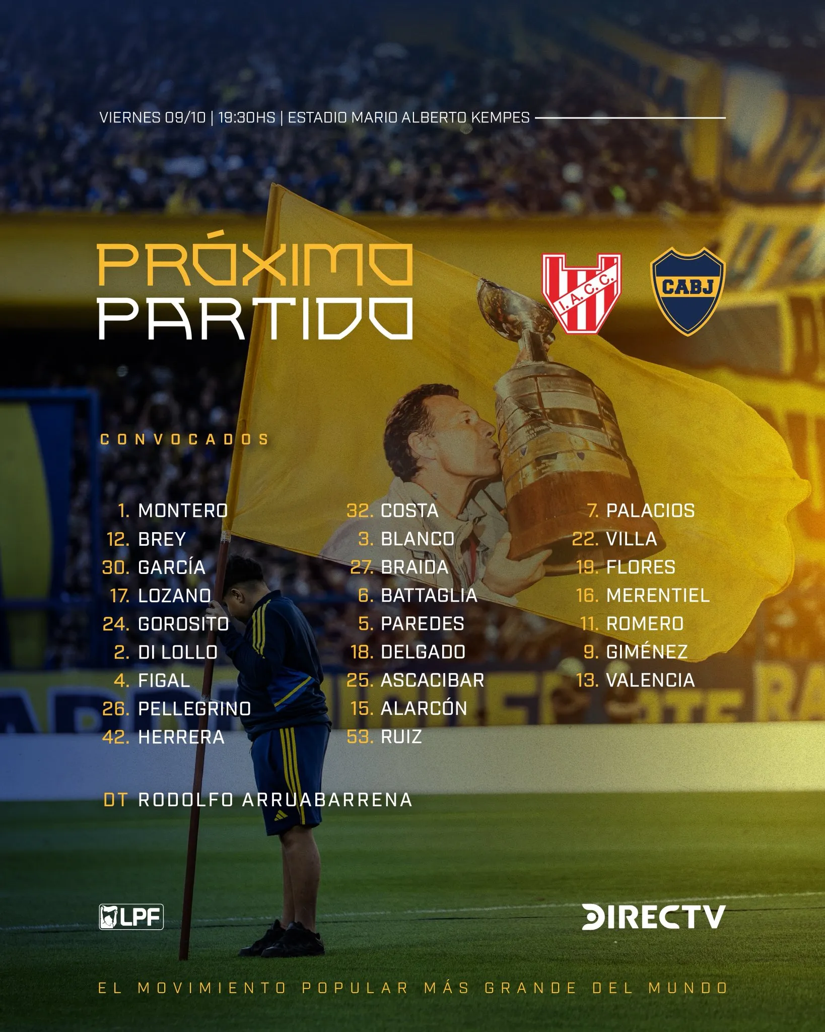 Los citados de Boca para visitar a Instituto. (Foto: Prensa Boca).
