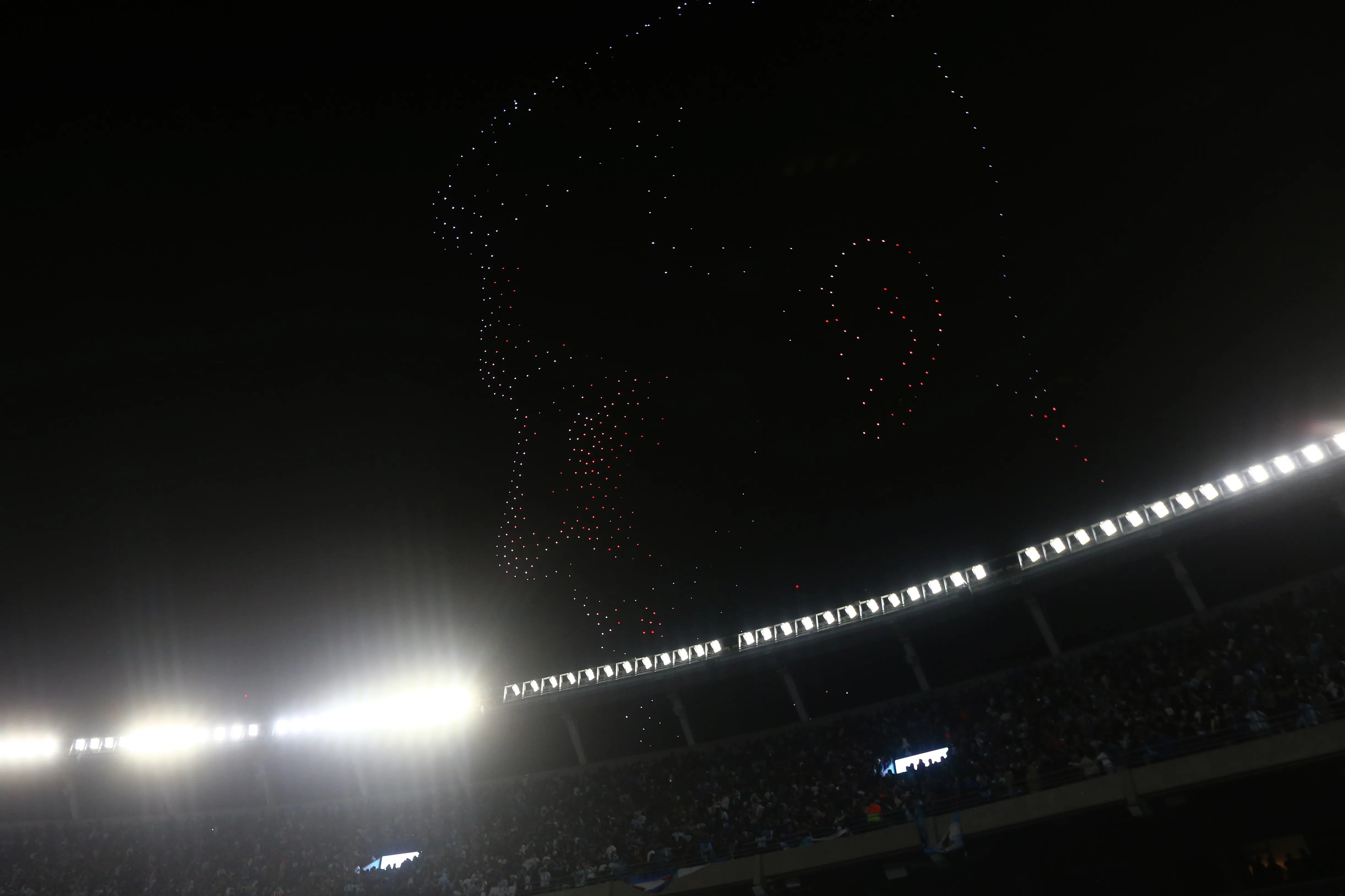 El show de drones en la despedida de Messi. (Foto: Getty)