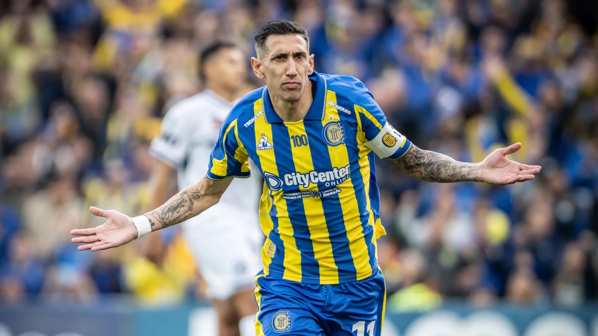 Ángel Di María, autor de un gol de Rosario Central ante Independiente Rivadavia.