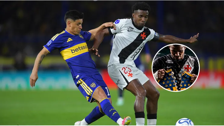El capitán de Vasco da Gama se mostró rompiendo el escudo de Boca