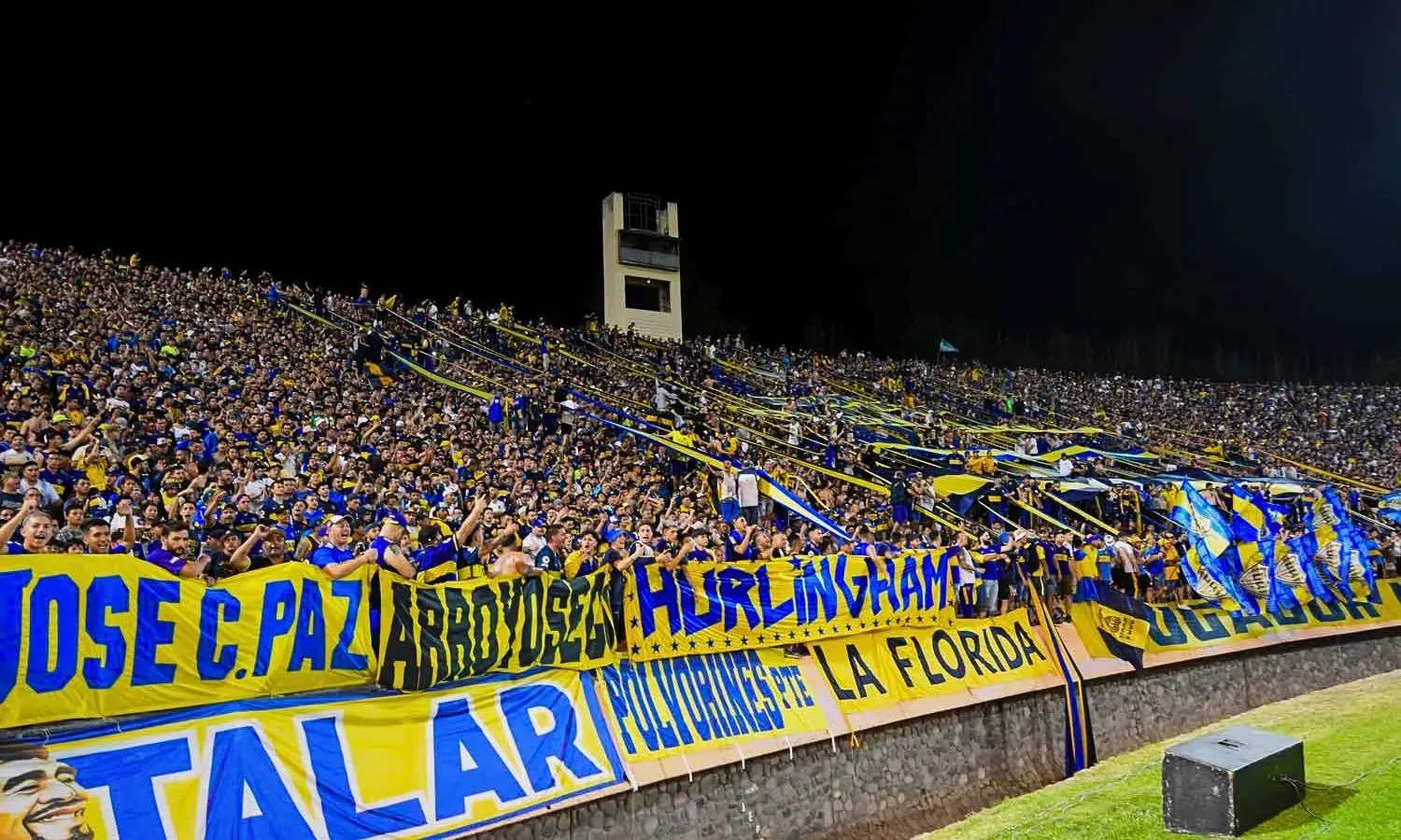 Los hinchas de Boca en el Estadio Malvinas Argentinas, en Mendoza.