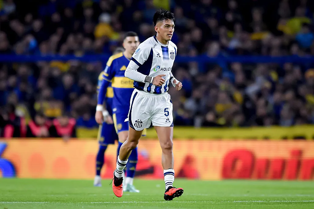 Matías Galarza, futbolista de Talleres en La Bombonera. (Getty Images)