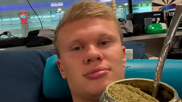Erling Haaland hizo una publicación tomando mate