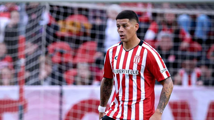 Marcos Rojo, en su regreso a Estudiantes de La Plata ante San Lorenzo.
