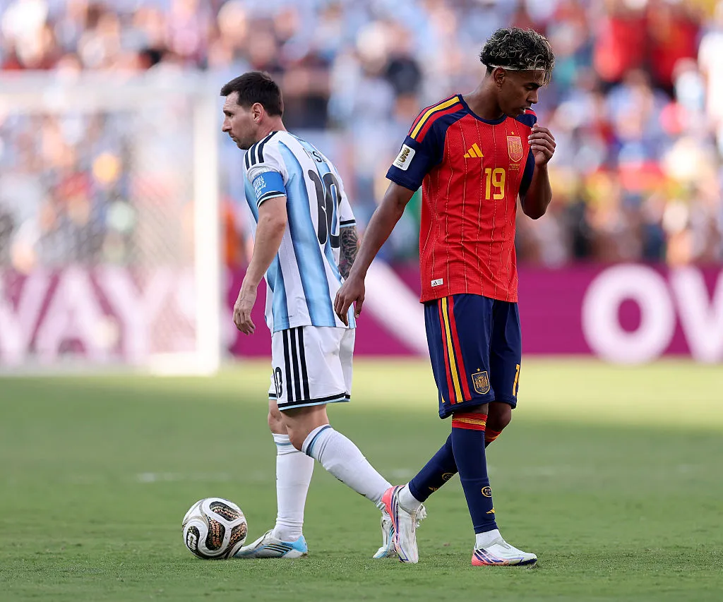 Lionel Messi y Lamine Yamal, en la final del Mundial 2026. (Getty Images)