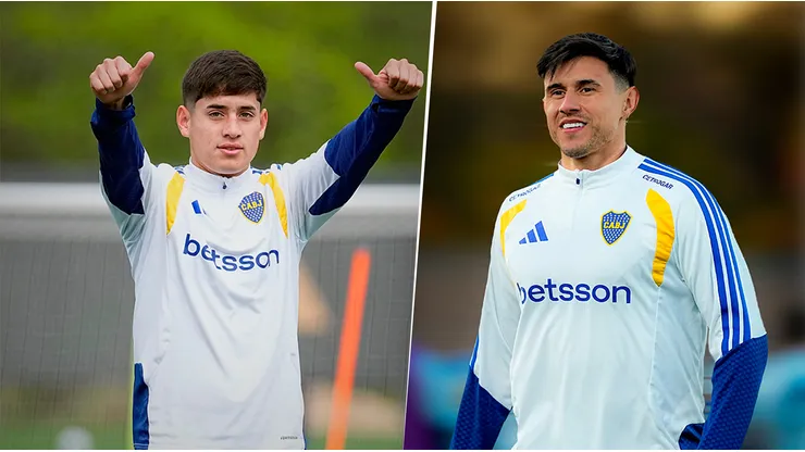 Tomás Aranda y Adam Bareiro, futbolistas de Boca.