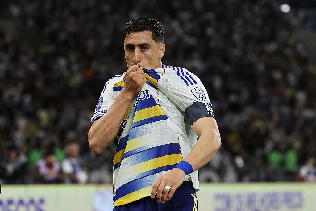 Miguel Merentiel, goleador uruguayo de Boca. (Getty Images)