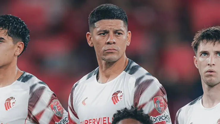 Marcos Rojo, defensor de Estudiantes, en la semifinal de la Copa Libertadores ante Flamengo.
