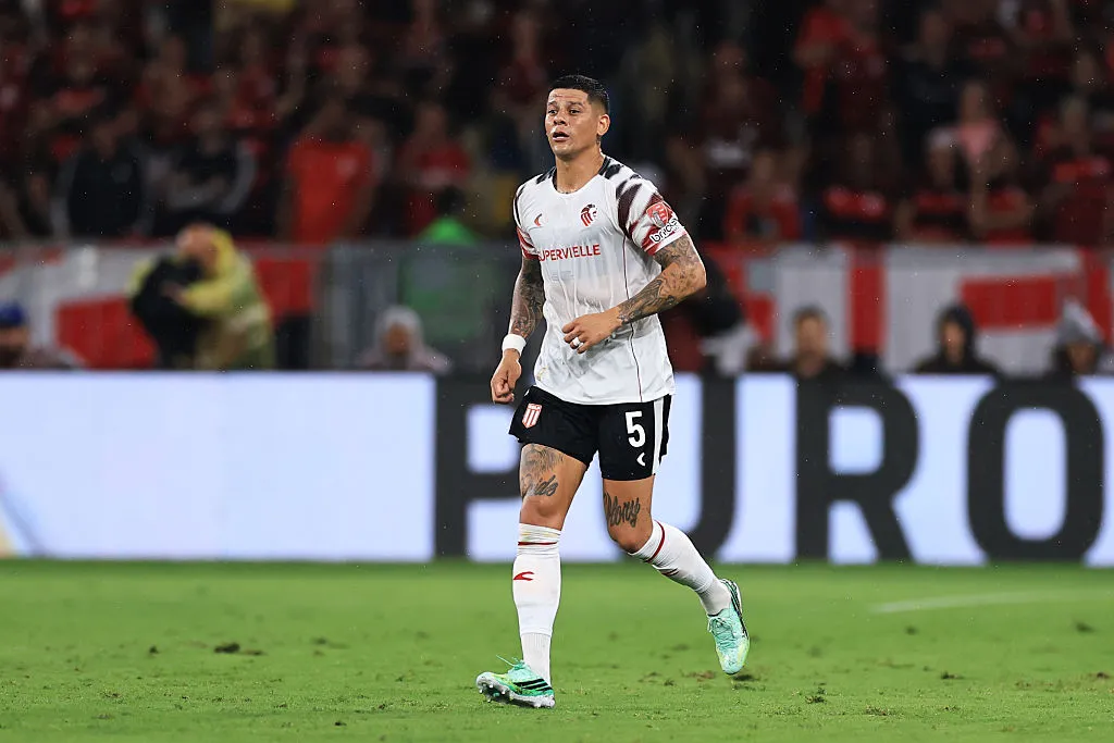 Marcos Rojo, defensor de Estudiantes, en la semifinal ante Flamengo por la Copa Libertadores 2026. (Getty Images)