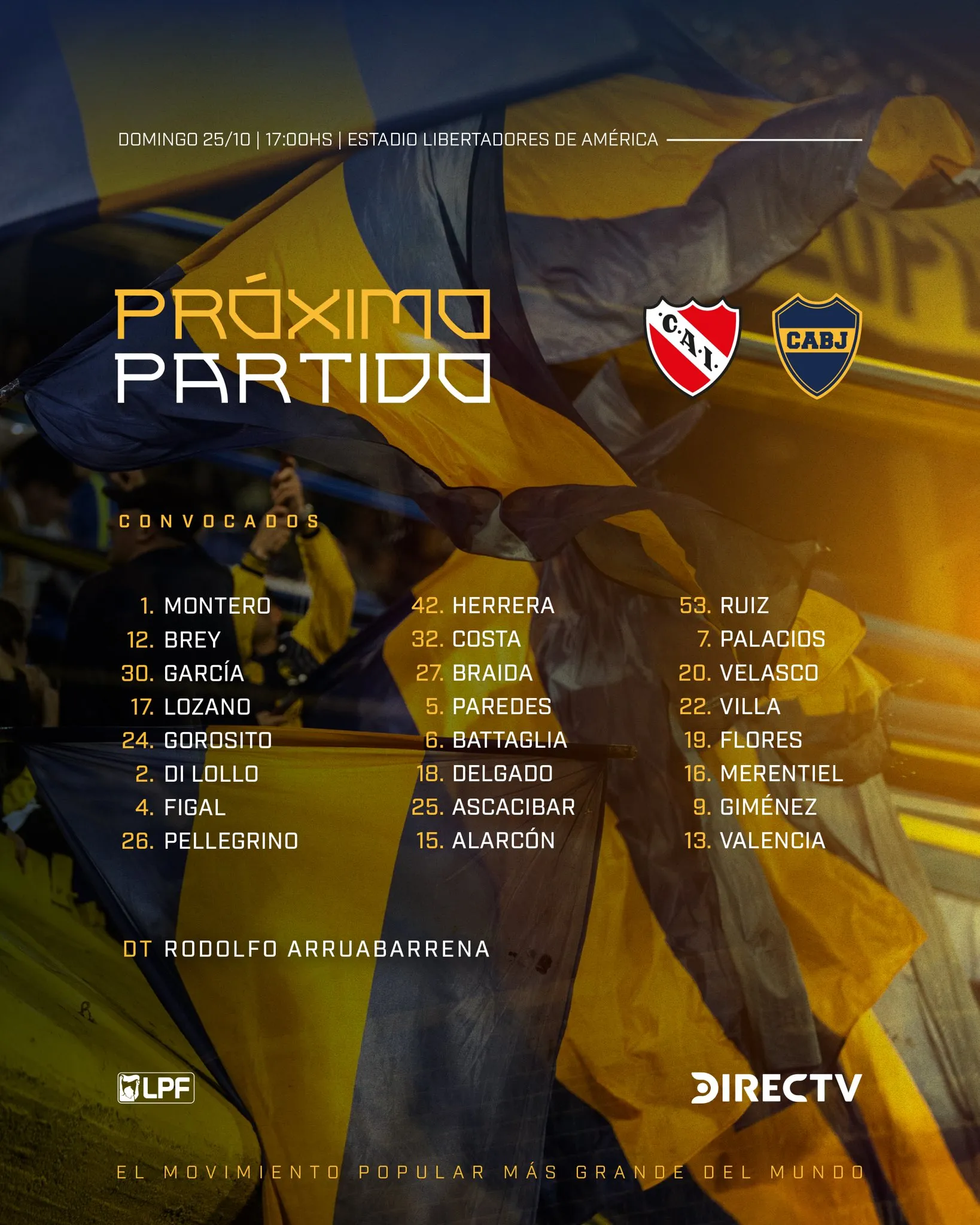 Los citados por Arruabarrena para el clásico vs. Independiente. (Foto: Prensa Boca).
