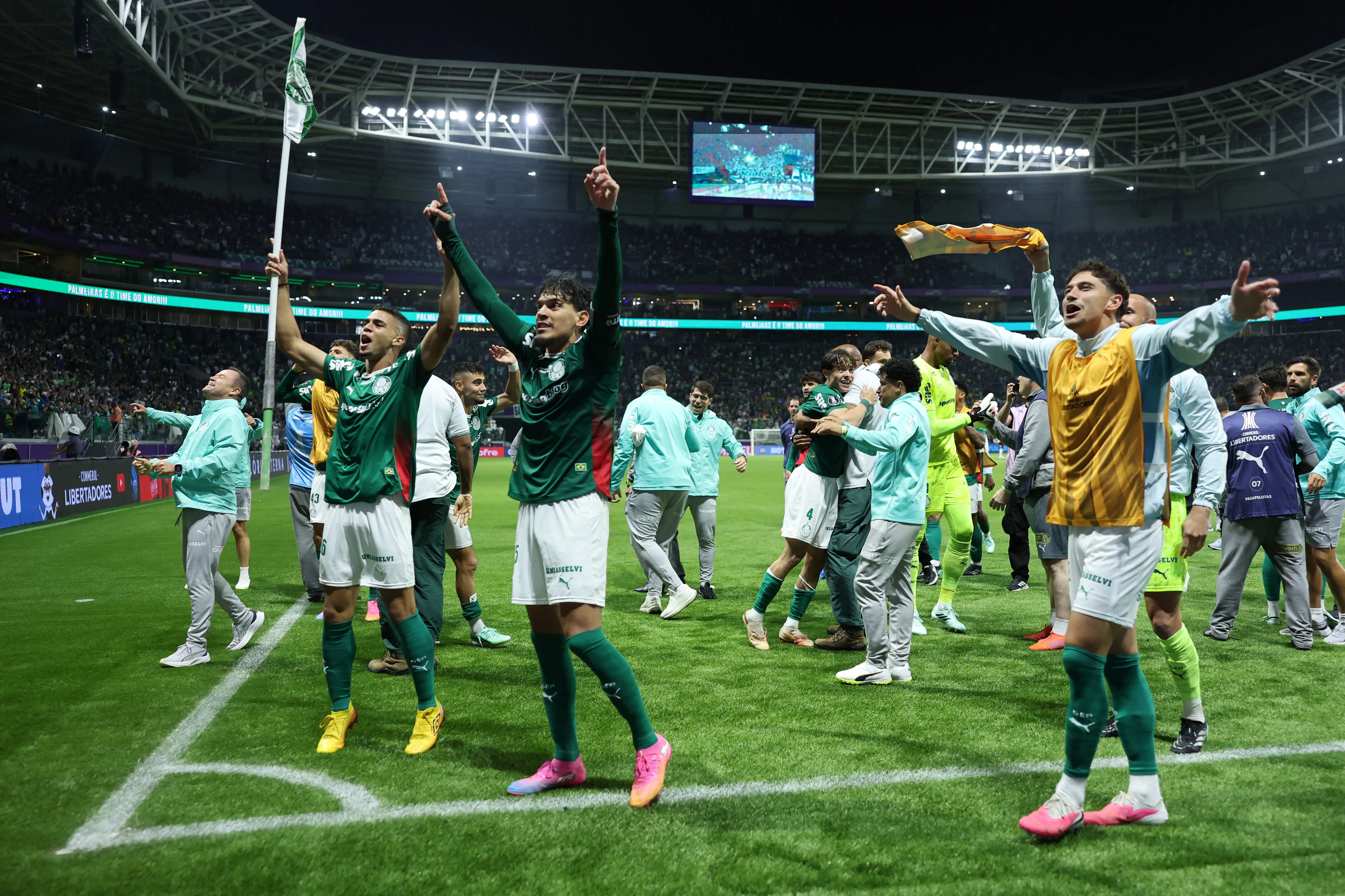 Palmeiras festeja la clasificación a la final tras superar a Fluminense. (Foto: Getty).