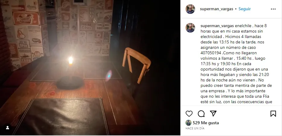 El reclamo de Superman Vargas. | Foto: Instagram