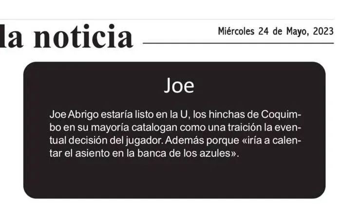 El Diario La Región asegura que Abrigo está listo en la U