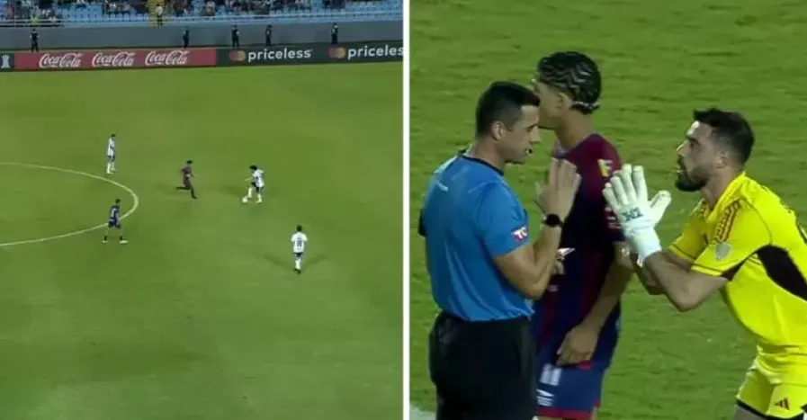 La jugada que le costó la roja a Tuto de Paul | Foto: Captura ESPN