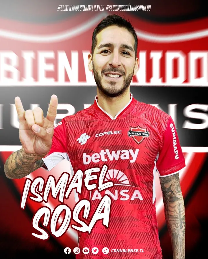 El delantero de 36 años, Ismael Sosa, es nuevo refuerzo de los Diablos Rojos (Foto: Ñublense SADP)