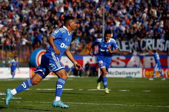 Palacios anotó el uno a cero ante la UC en Santa Laura por Copa Chile, el año 2022 (Photosport)