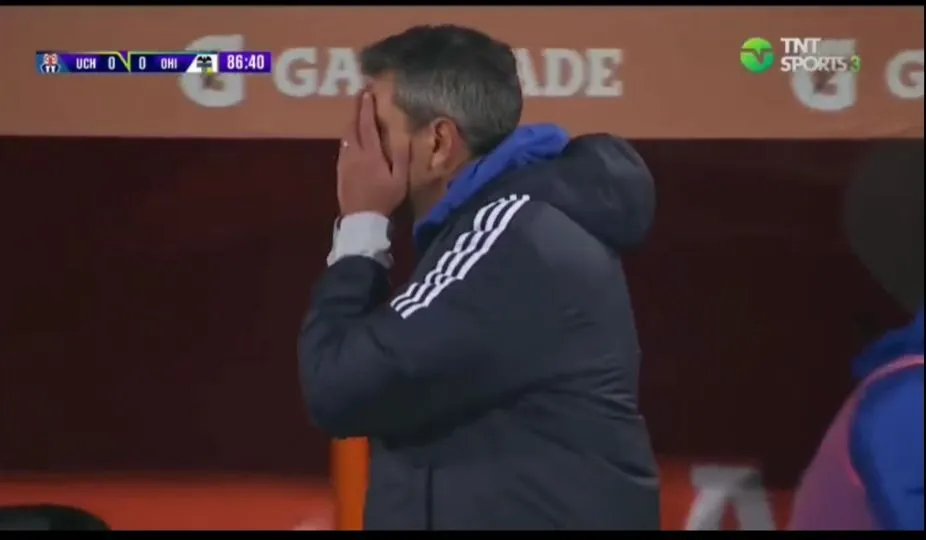 Pellegrino y su gran frustración tras la mala jugada de la U | Foto: Captura