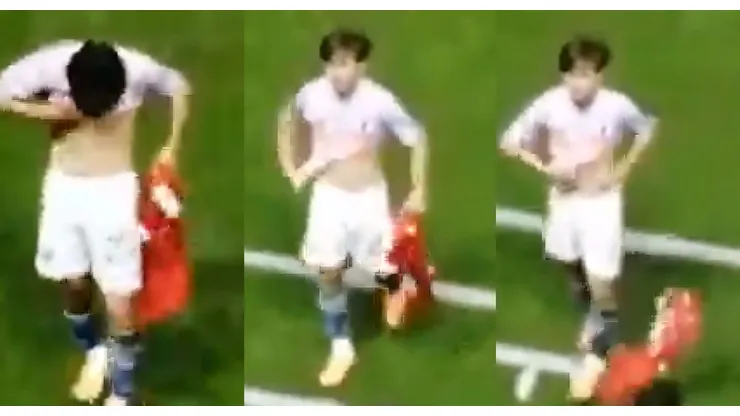 Jugador japonés tira al suelo camiseta de Perú causando indignación