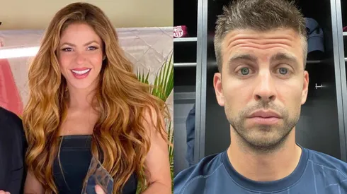 Shakira muy feliz. Mientra Piqué aparece con cara de nada.