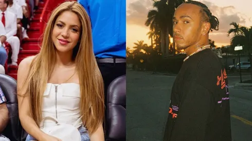 Shakira y Lewis Hamilton.