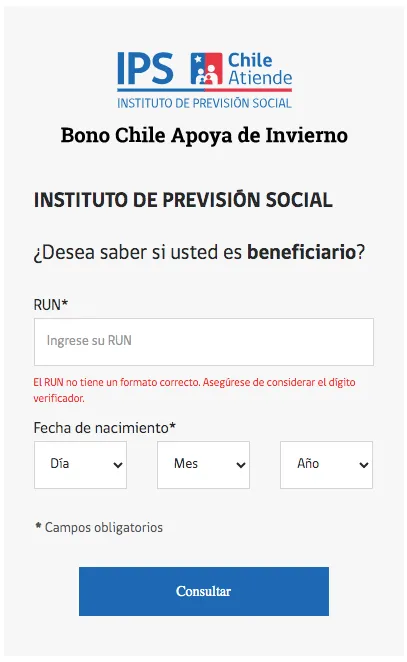 Bono Invierno duplicado