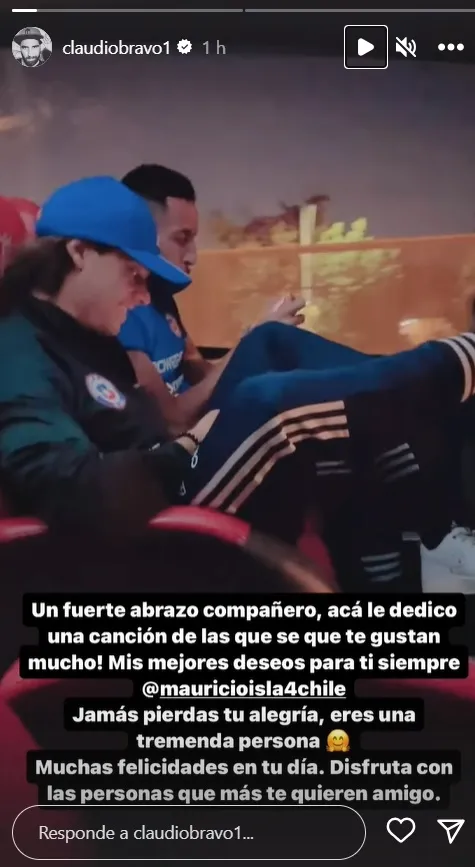 Claudio Bravo le dedicó palabras a Mauricio Isla por su cumpleaños 35.