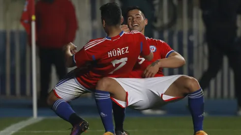 La celebración de Marcelino Núñez y Alexander Aravena