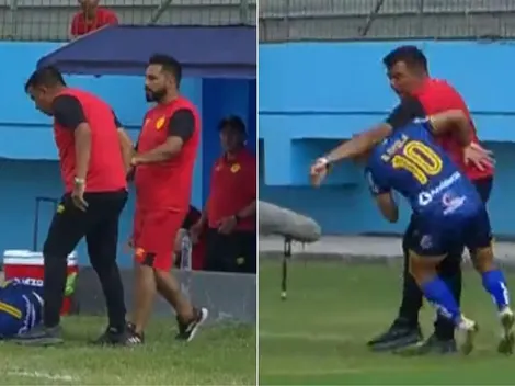 Video: Farías tiene su minuto de descontrol y golpea a dos jugadores rivales