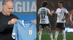 Alan Saldivia y Maximiliano Falcón deberán tener un buen rendimiento en Colo Colo para ser llamados a la Selección Uruguaya, aseguró el Grillo Biscayzacú (Getty y Photosport)