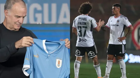 Alan Saldivia y Maximiliano Falcón deberán tener un buen rendimiento en Colo Colo para ser llamados a la Selección Uruguaya, aseguró el Grillo Biscayzacú (Getty y Photosport)