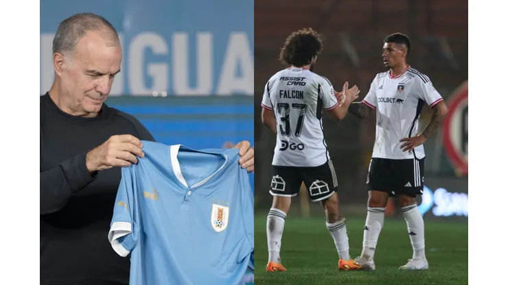 Alan Saldivia y Maximiliano Falcón deberán tener un buen rendimiento en Colo Colo para ser llamados a la Selección Uruguaya, aseguró el Grillo Biscayzacú (Getty y Photosport)