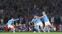 ISTANBUL, TURKEY - JUNE 10: Rodri of Manchester City celebrates after scoring the team's first goal during the UEFA Champions League 2022/23 final match between FC Internazionale and Manchester City FC at Atatuerk Olympic Stadium on June 10, 2023 in Istanbul, Turkey. (Photo by David Ramos/Getty Images)