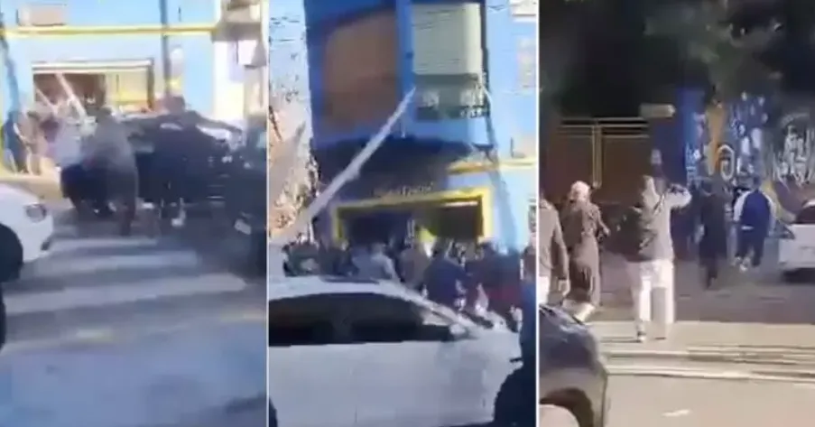 Fuertes agresiones se vivieron a las afueras de La Bombonera | Foto: Captura