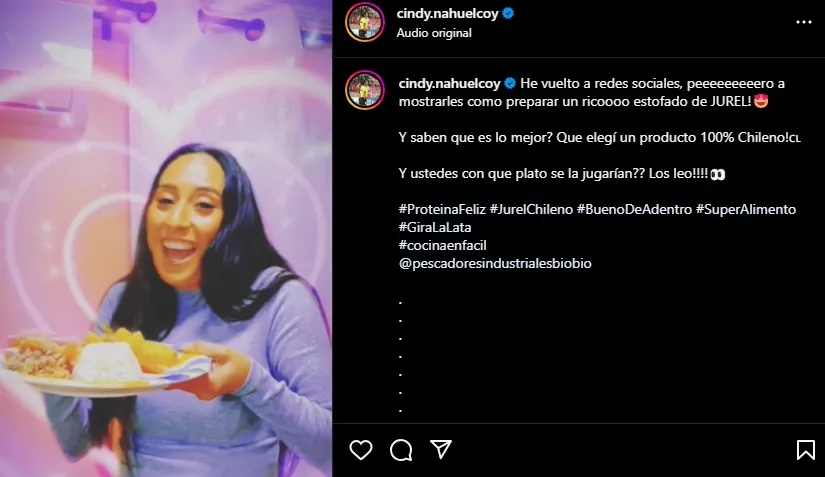 En su cuenta en Instagram, la jueza publicó esta especial preparación (Instagram @cindy.nahuelcoy )