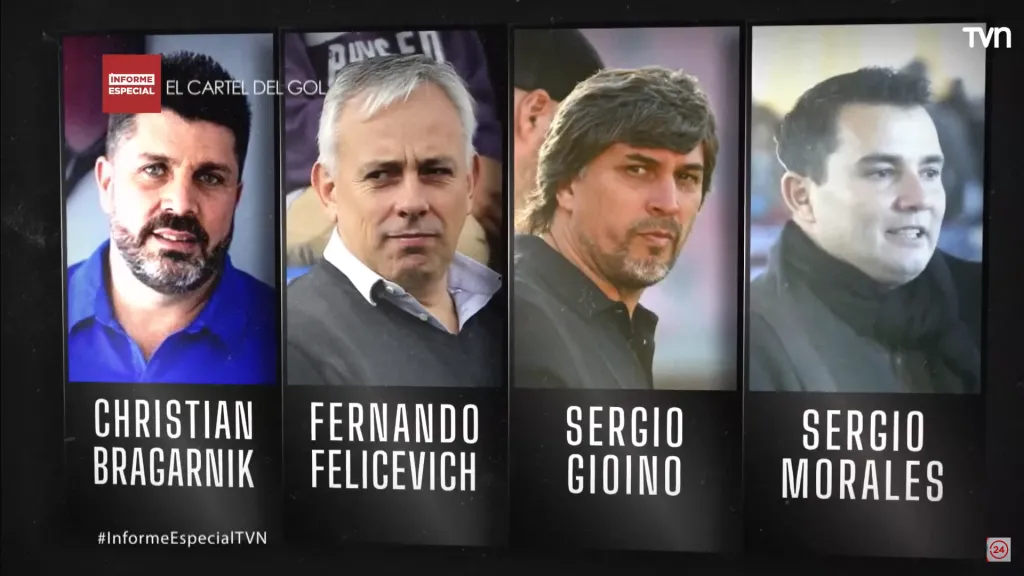 Sergio Gioino apareció mencionado en una imagen en el reportaje de Informe Especial “El Cartel del Gol” (Foto: Informe Especial TVN)