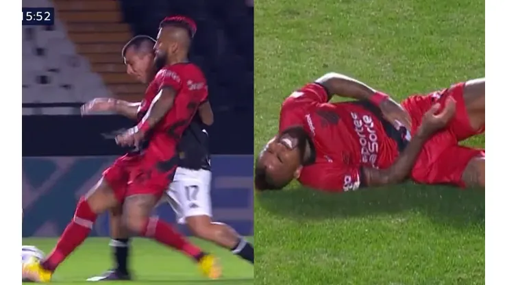 Arturo Vidal y Gary Medel disputaron el balón en el centro el campo (Foto: ESPN Star+)