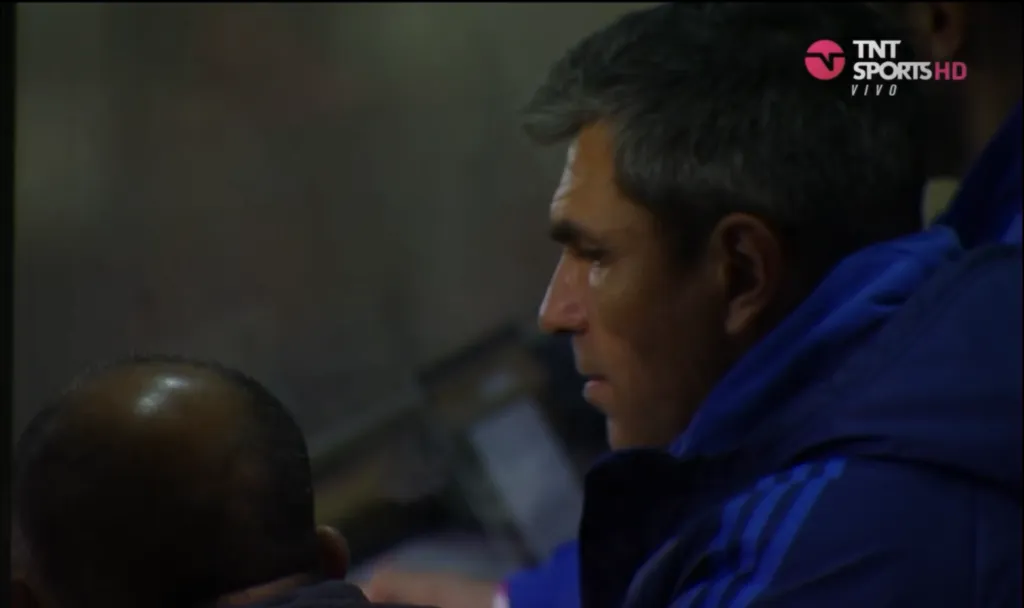 Mauricio Pellegrino estuvo en una de las cabinas de Santa Laura (Pantallazo TNT Sports)