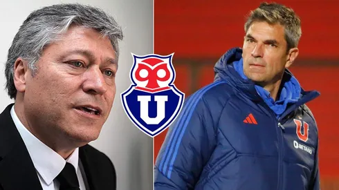 Patricio Yáñez sale a defender con todo a Mauricio Pellegrino en la Universidad de Chile