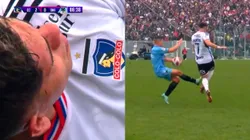 Carlos Palacios recibió falta de Juan Fuentes, que no fue advertida por los árbitros (Foto: TNT Sports)