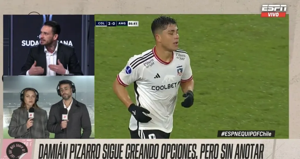 Mauricio Pinilla se aburre totalmente de Damián Pizarro y su poca faena de gol (ESPN Chile)