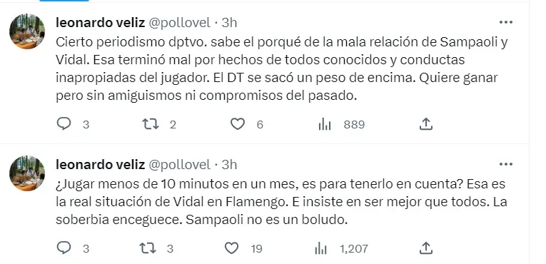Leonardo Véliz se refirió a la situación de Arturo Vidal