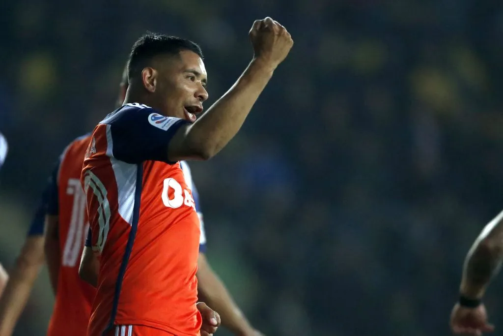 Palacios celebrando su último gol en lo que va de torneo (Photosport)