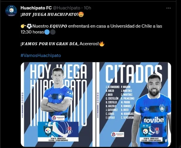 Los citados de Huachipato (Twitter @Huachipato )