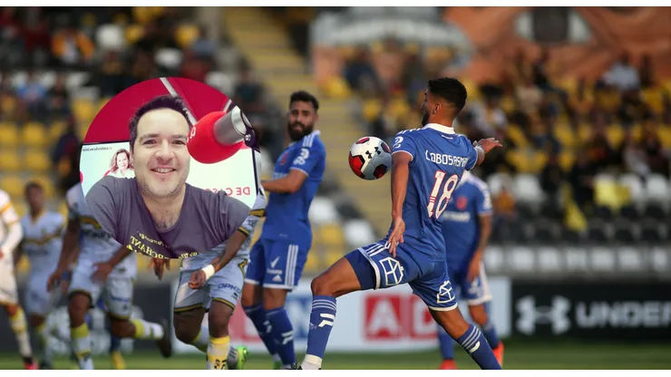 Cristián Caamaño se fue en picada contra dos jugadores azules.