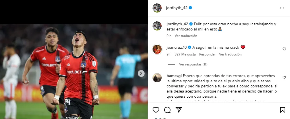 Jordhy feliz tras su jornada de gloria. | Foto: Instagram