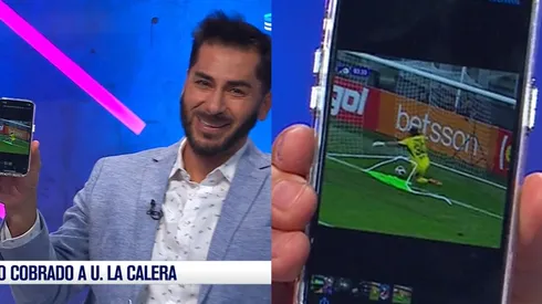 Johnny Herrera se ríe del gol que no le cobraron a Unión La Calera ante Colo Colo (Foto: TNT Sports)