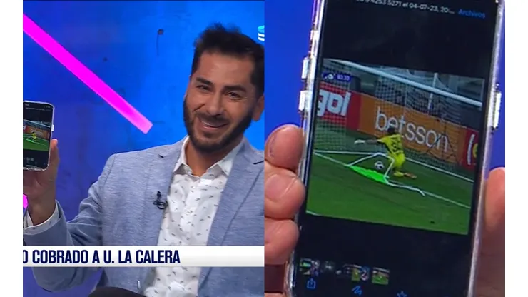 Johnny Herrera se ríe del gol que no le cobraron a Unión La Calera ante Colo Colo (Foto: TNT Sports)