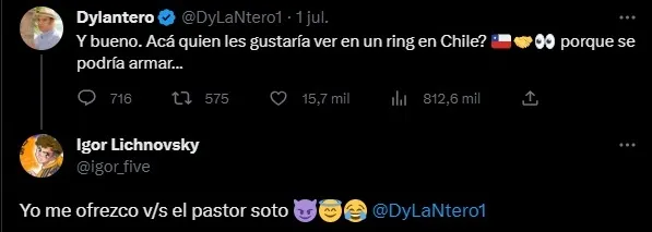 La particular respuesta del ex defensor azul (Captura Twitter )